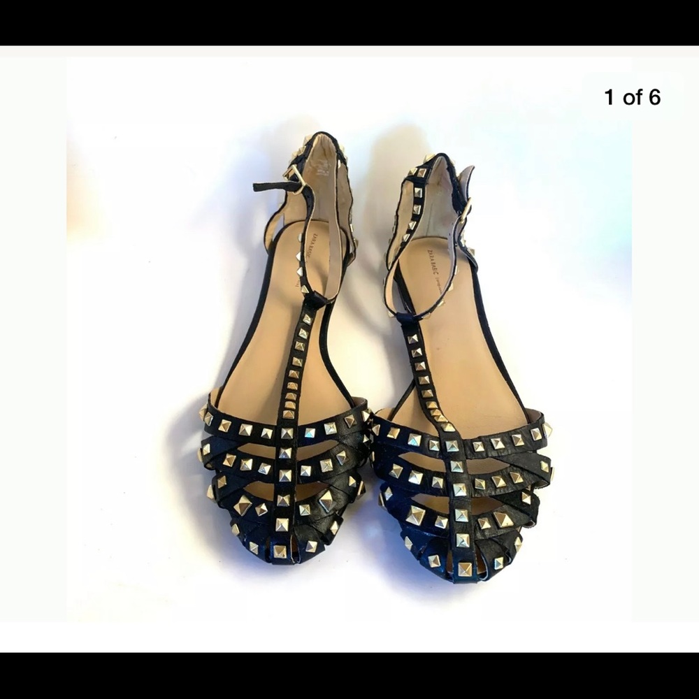 Zara flat stud sandals